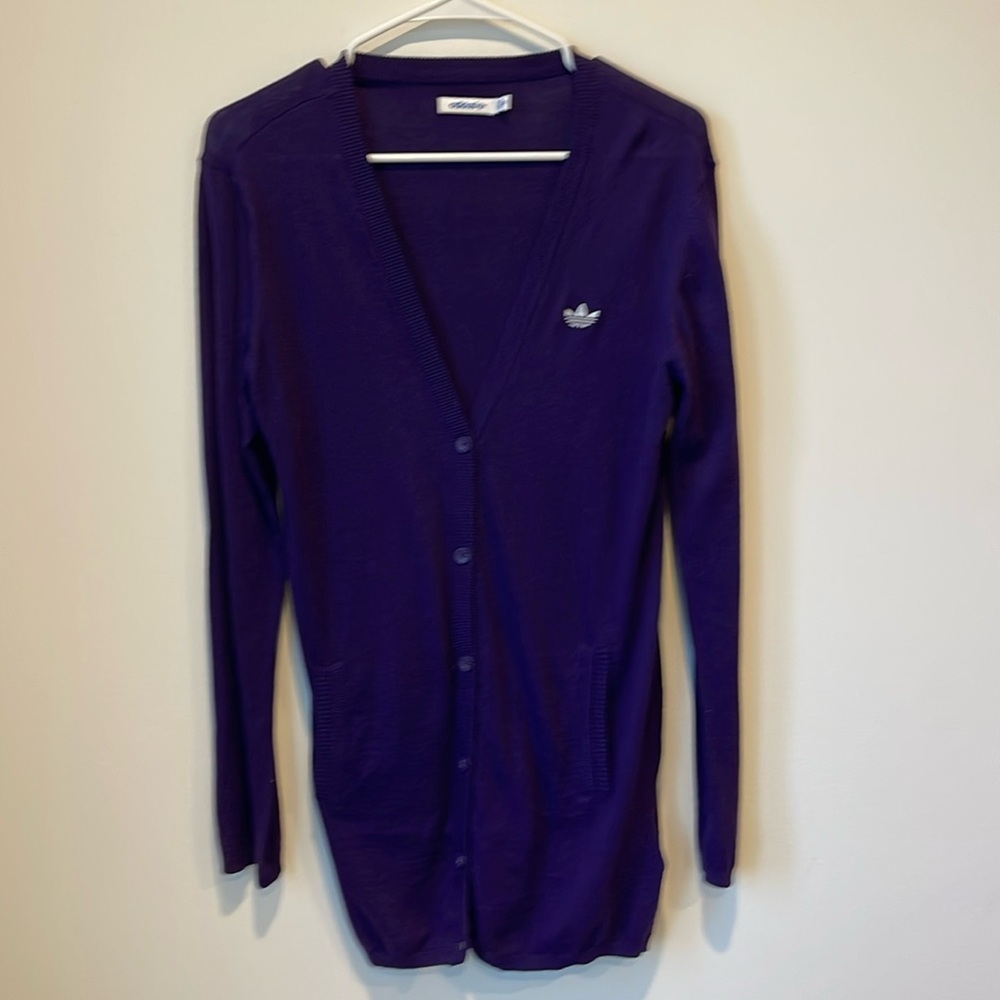 Adidas Originals long cardigan sweater. Size medium.